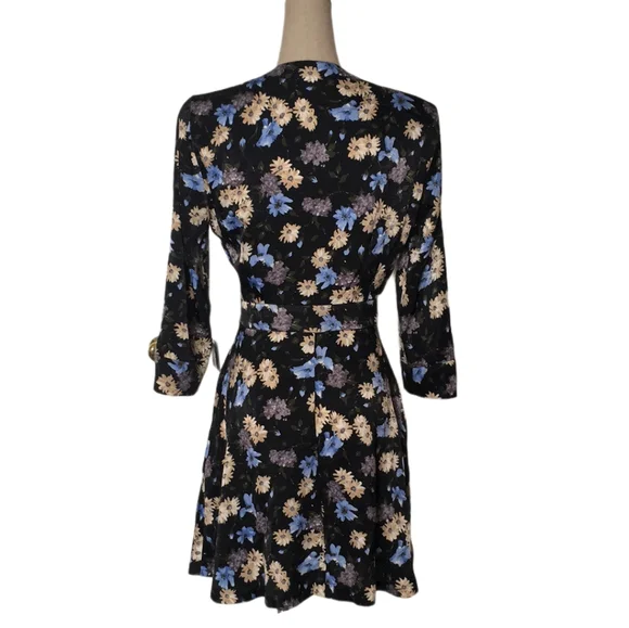 ZARA Long Sleeve Flower Dress NWT Sz XS - Picture 4 of 11